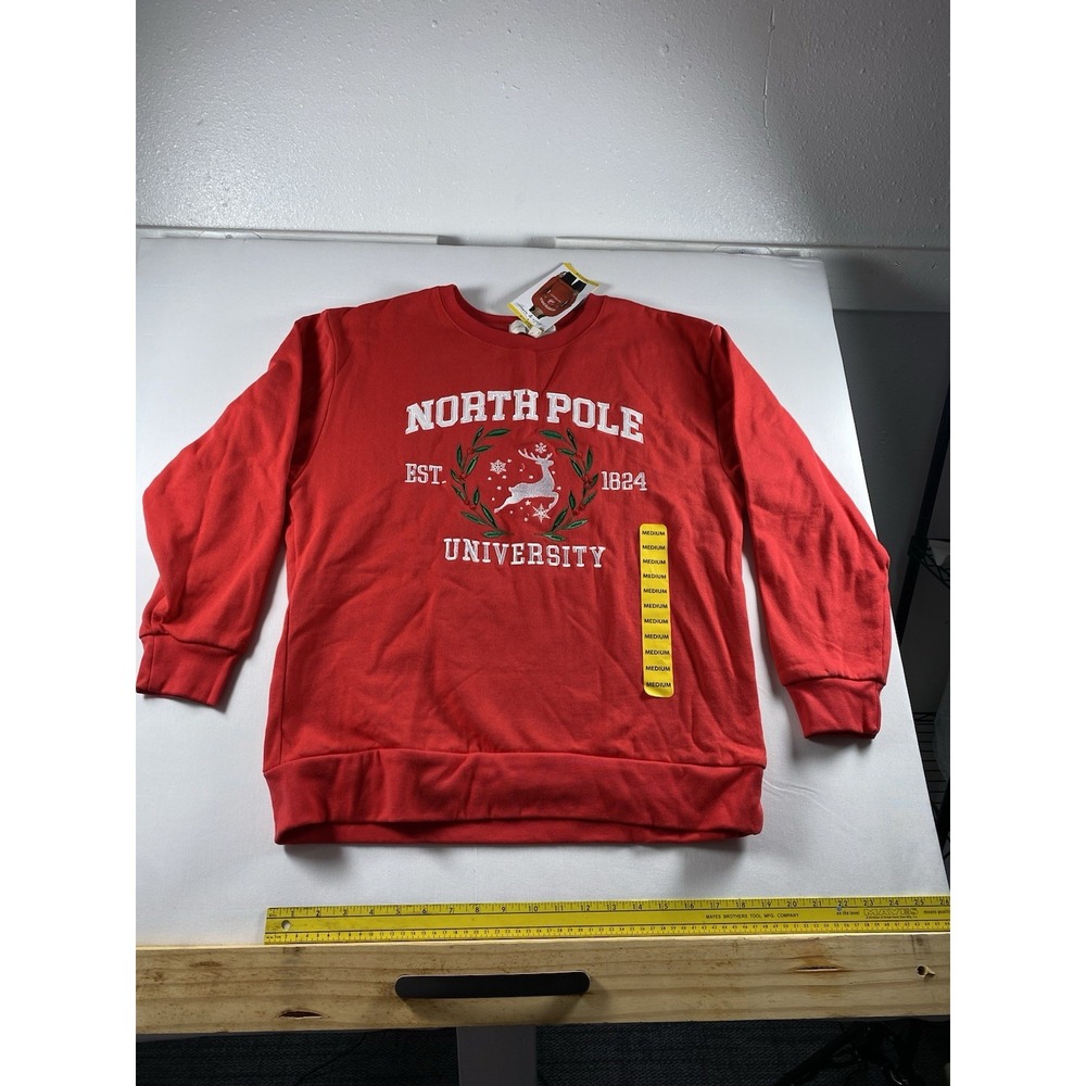 State of Mine Women Pullover Cozy Warm‎ Holiday Sweatshirt North Pole University